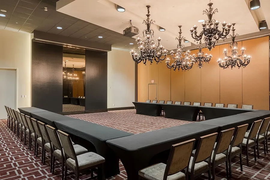 Dining room and mirror in background.